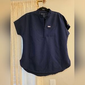 Figs Navy Blue Montex Mockneck Top Womens Size Small